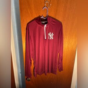 Yankees quarter zip maroon burgundy fordham rams New York xl adult